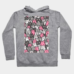 Cat Party - Gray Pink Hoodie